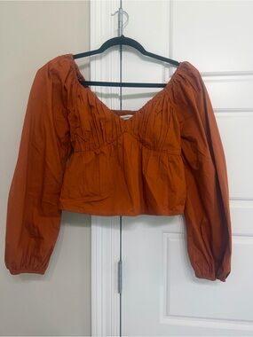 Abercrombie & Fitch Long Sleeve Peplum Top